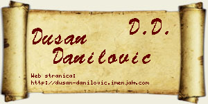 Dušan Danilović vizit kartica
